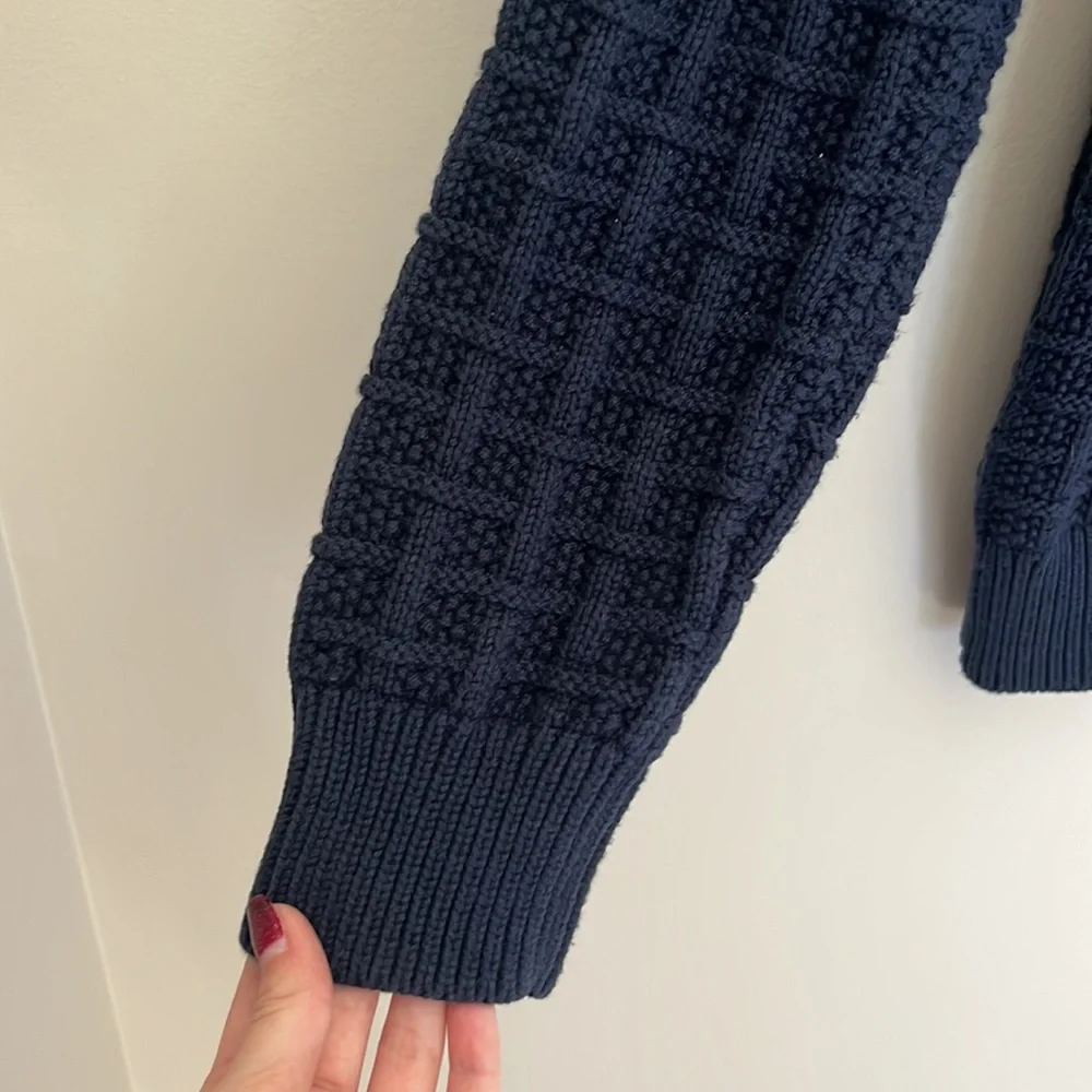 J Crew Checkered Stitch Sweater | S